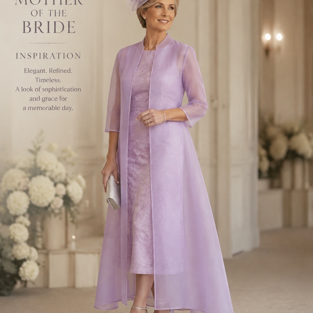 Catherine Regehr Lavender organza coat. Full length